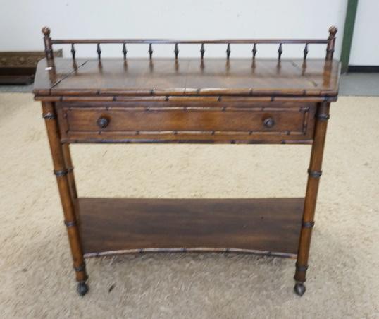 FLIP TOP CENTURY BAR CABINET: FLIP TOP CENTURY BAR CABINET, 46 1/2 IN X 18 1/2 IN X 32 IN HIGH