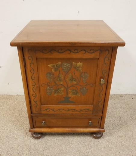 HITCHCOCK ONE DRAWER, ONE DOOR BED SIDE STAND (1 of 3)