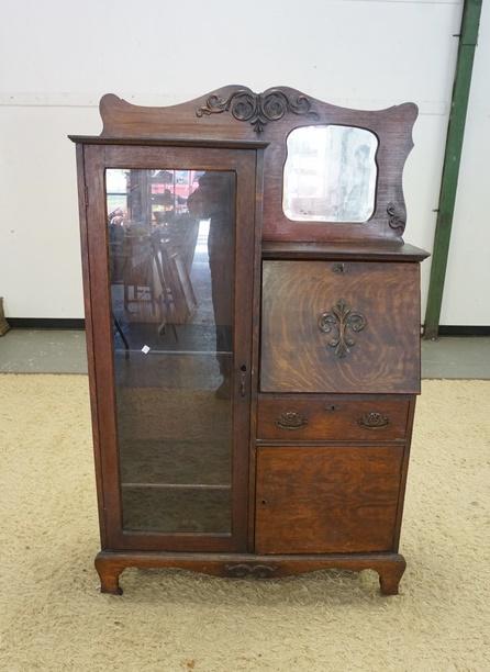 OAK SIDE BY SIDE BOOKCASE DESK (1 of 1)