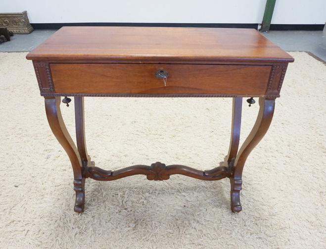 ANTIQUE EMPIRE MAHOGANY 1 DRAWER STAND (1 of 2)