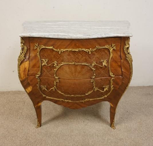 MARBLE TOP ORMOLU BOMBE CHEST (1 of 3)