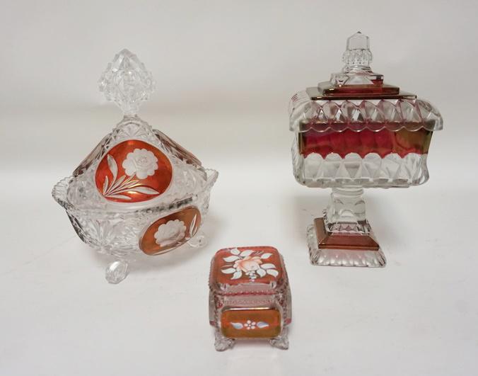 LOT OF RUBY STAINED GLASS (1 of 2)