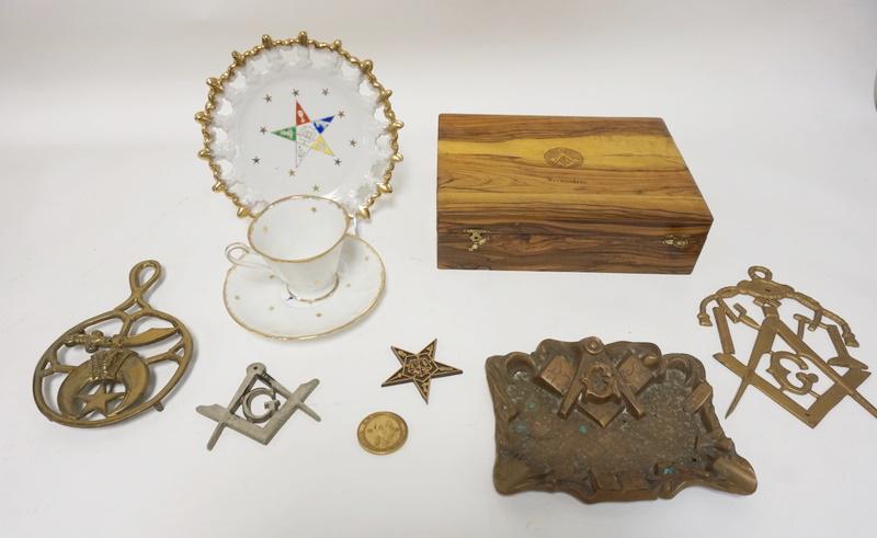 GROUP OF LODGE ITEMS MOSTLY MASONIC: GROUP OF LODGE ITEMS MOSTLY MASONIC