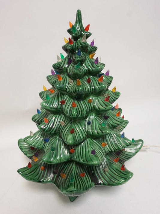 CERAMIC CHRISTMAS TREE: CERAMIC CHRISTMAS TREE, 20 IN HIGH