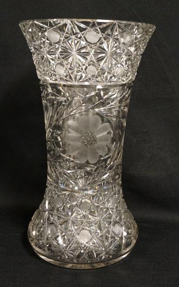 LARGE CUT GLASS VASE (1 of 2)