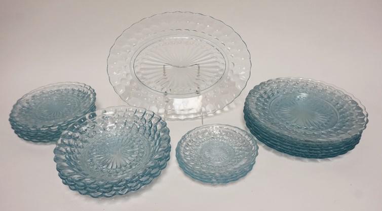 23 PIECE BLUE BUBBLE DEPRESSION GLASS (1 of 1)