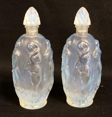 PAIR OF SABRINO OPALESCENT PERFUME BOTTLES (1 of 2)