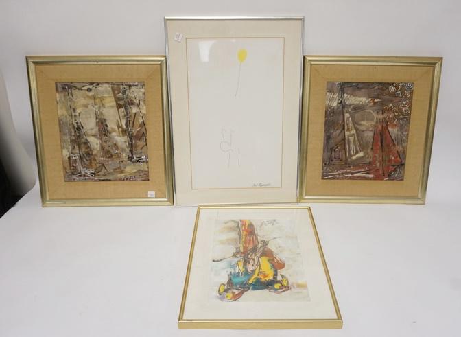 4 PIECE FRAMED MODERN ART (1 of 7)