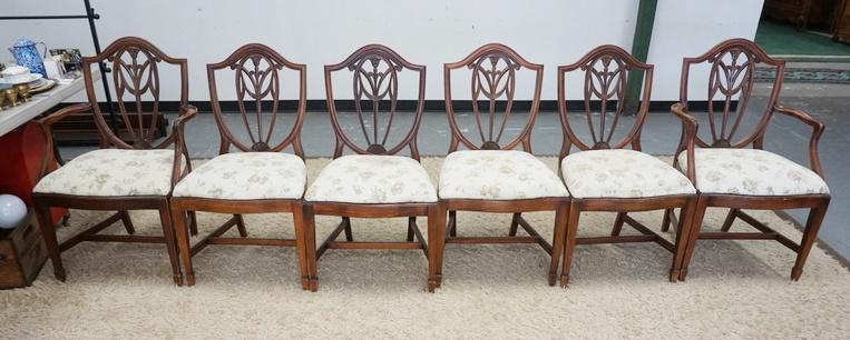 SET OF 6 SHIELD BACK CHAIRS (1 of 2)