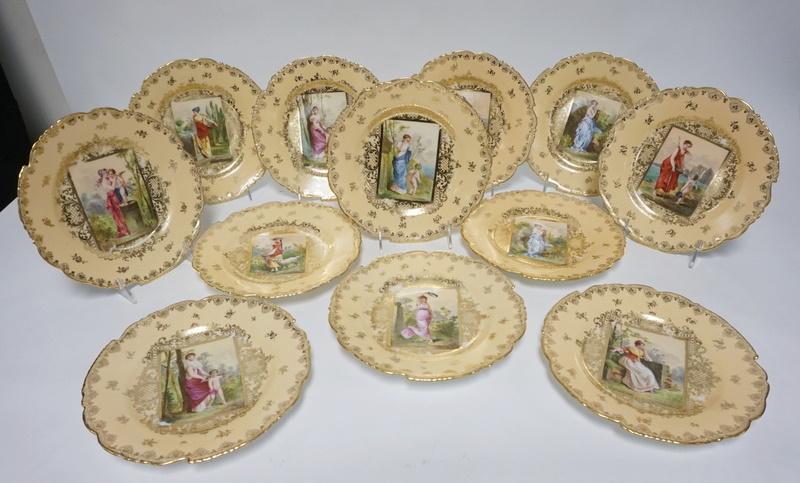 SET OF 12 DRESDEN HAND PAINTED PLATES (1 of 14)