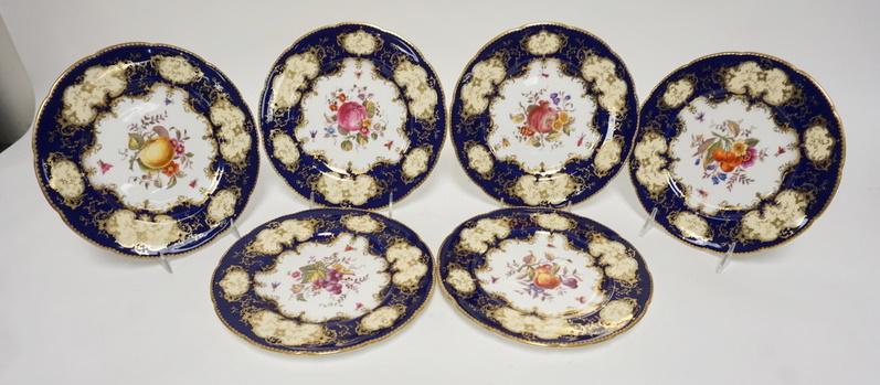 SET OF 6 COALPORT HAND PAINTED PLATES (1 of 3)