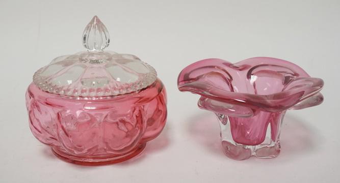 2 PIECES CRANBERRY GLASS (1 of 1)
