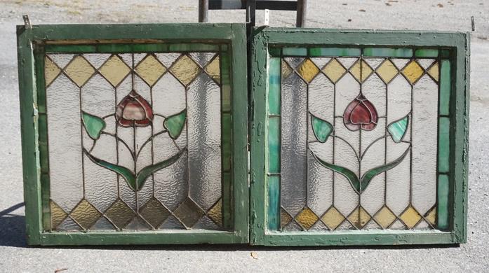 DOUBLE HUNG STAINED GLASS WINDOW (1 of 2)