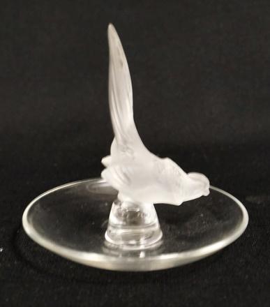 LALIQUE TRAY W/FROSTED PHEASANT (1 of 4)