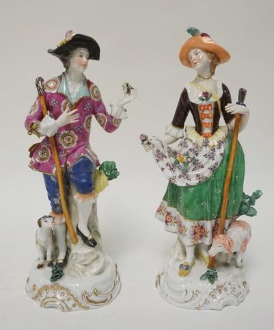 PAIR OF SITZENDORF PORCELAIN FIGURES (1 of 5)
