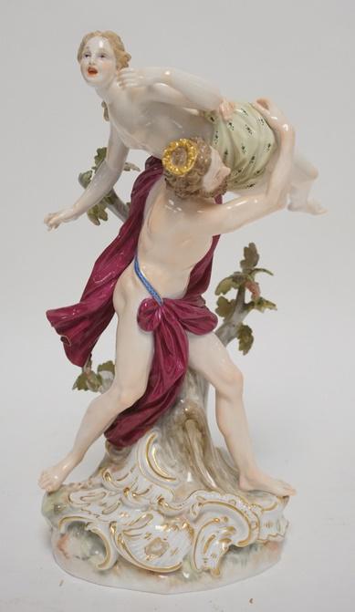 MEISSEN FIGURE, MAN CARRYING A WOMAN (1 of 6)