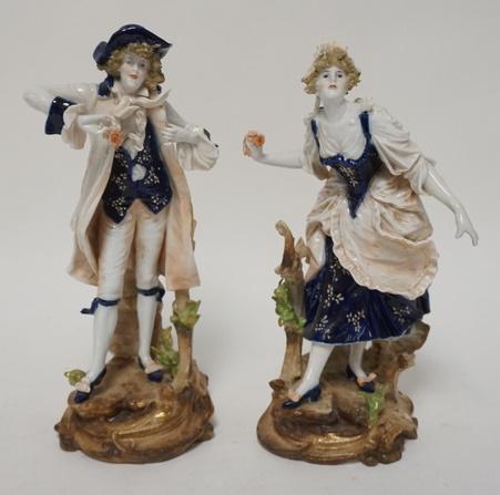 PAIR OF HAND PAINTED PORCELAIN FIGURES (1 of 3)