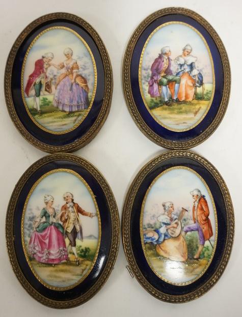 4 CZECH PORCELAIN MINIATURE PLAQUES (1 of 2)