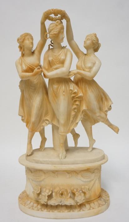 2 PIECE STONE SCULPTURE OF 3 WOMEN (1 of 7)