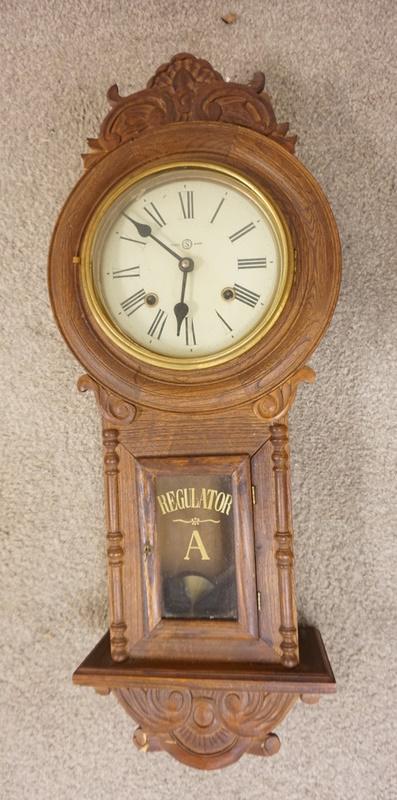 REGULATOR WALL CLOCK IN CARVED CASE (1 of 3)