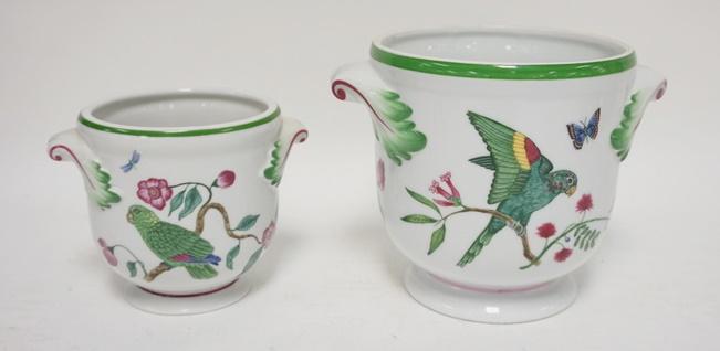 2 LYNN CHASE *PARROTS OF PARADISE* CACHE POTS (1 of 4)
