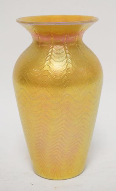 LUNDBERG STUDIOS GOLD LUSTER VASE (1 of 3)
