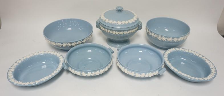 7 WEDGWOOD EMBOSSED QUEENSWARE SERVING PIECES (1 of 3)