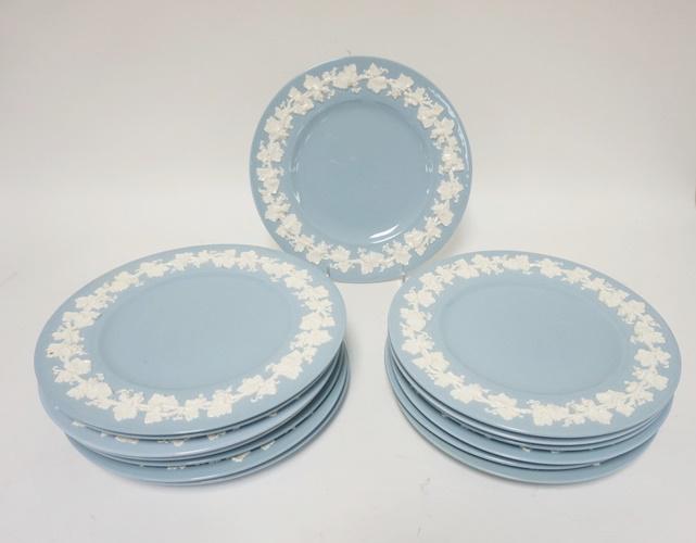 14 WEDGWOOD EMBOSSED QUEENSWARE 10 3/4 IN PLATES (1 of 1)