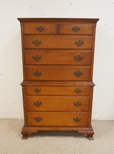 MAPLE HIGH CHEST W/DESK SECTION (1 of 2)