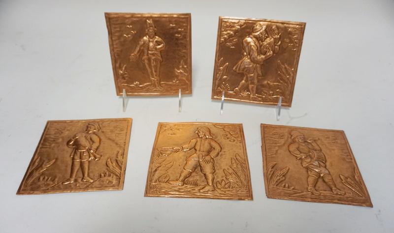 5 SMALL COPPER WALL PLAQUES (1 of 4)