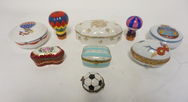 LOT OF 9 PORCELAIN MINI BOXES (1 of 5)