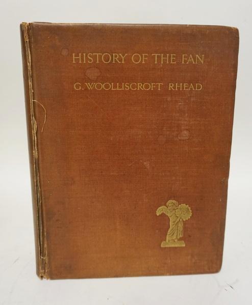 GW RHEAD *HISTORY OF THE FAN*: GW RHEAD *HISTORY OF THE FAN*, ILLUSTRATED, LIMITED EDITION, #44 OF 180 FOR SALE IN THE UNITED STATES, DEDICATED TO HER ROYAL HIGHNESS THE PRINCESS OF WALES, COVER IS TORN WHERE IT JOINS THE SPINE