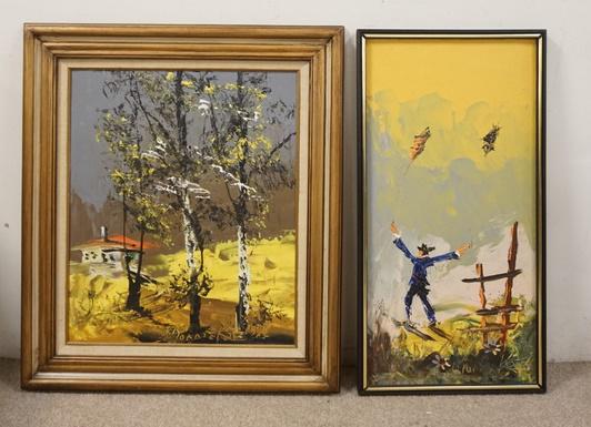 2 MORRIS KATZ PAINTINGS: 2 MORRIS KATZ PAINTINGS LARGEST IS 27 1/2 IN X 31 3/4 IN INCLUDING FRAME