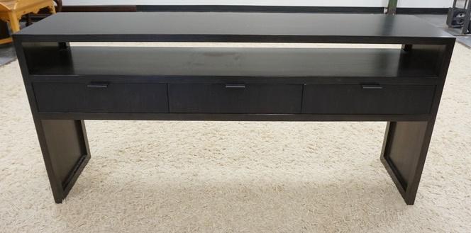 ROOM & BOARD *BAMBOO TIMBRE* MARIA YEE CREDENZA: ROOM & BOARD *BAMBOO TIMBRE* MARIA YEE CREDENZA EBONIZED HAS 3 DRAWERS, SIGNED ASFHP ON A DRAWER BOTTOM, TOP CORNERS ARE DOVETAILED, 60 IN W, 29 IN H