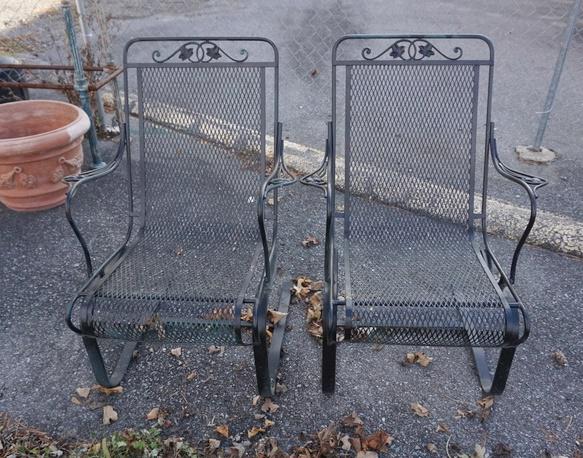 PAIR OF IRON SPRING ROCKERS: PAIR OF IRON SPRING ROCKERS