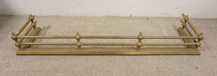 BRASS FIREPLACE FENDER: BRASS FIREPLACE FENDER, 53 1/2 IN WIDE