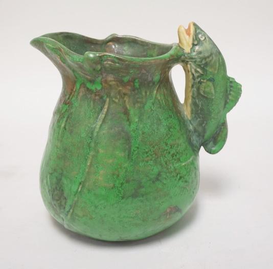 WELLER COPPERTONE PITCHER W/ FISH HANDLE (1 of 3)