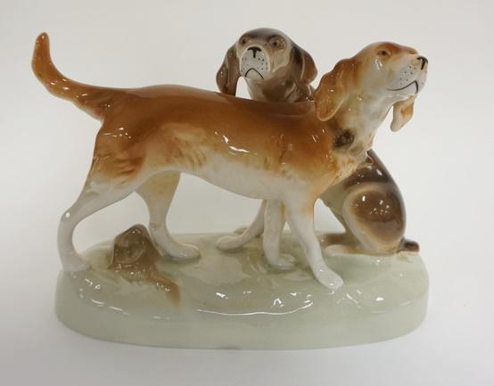 ROYAL DUX DOGS: ROYAL DUX DOGS, 11 IN W, 8 1/4 IN H