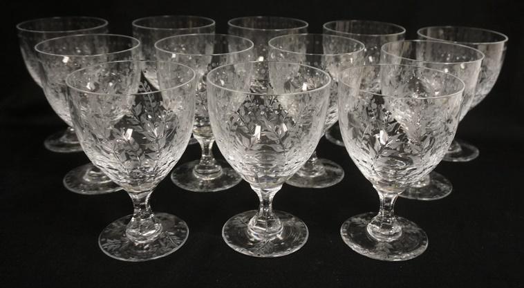 SET OF 12 WILLIAM YEOWARD CUT GOBLETS (1 of 3)