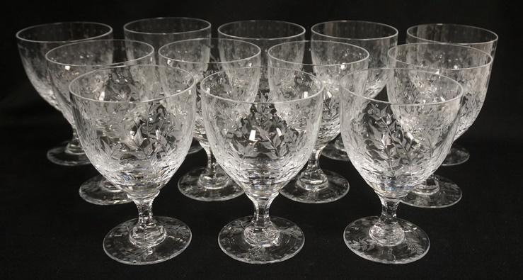 SET OF 12 WILLIAM YEOWARD CUT GOBLETS (1 of 3)