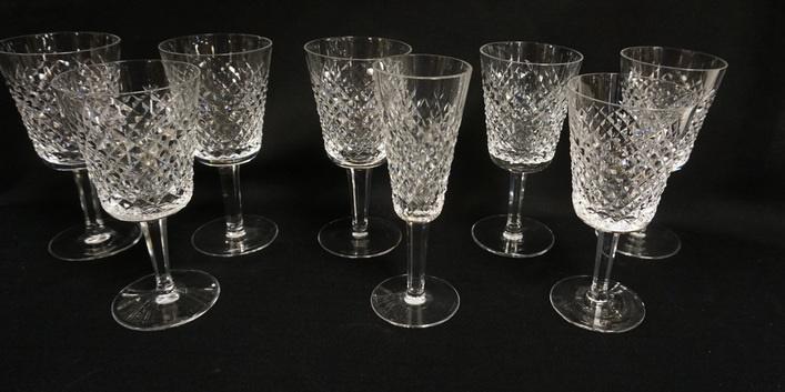 8 WATERFORD STEMS, 7 GOBLETS & FLUTE (1 of 3)