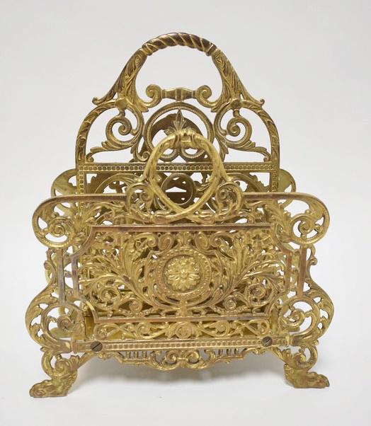 GILT CAST IRON LETTER HOLDER (1 of 5)