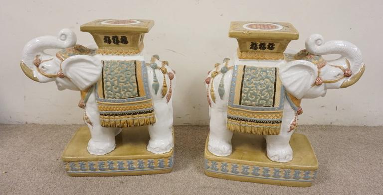 PAIR OF ELEPHANT GARDEN SEATS (1 of 3)