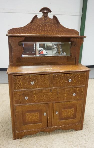 GRAIN PAINTED MIRROR BACK COUNTRY SERVER (1 of 4)