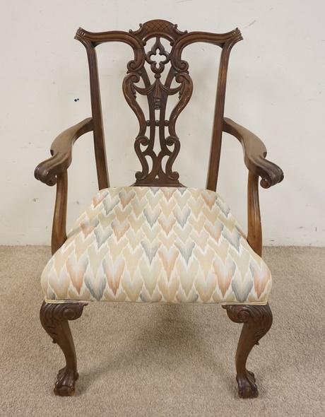 BALL & CLAW FOOT CHIPPENDALE ARMCHAIR (1 of 4)