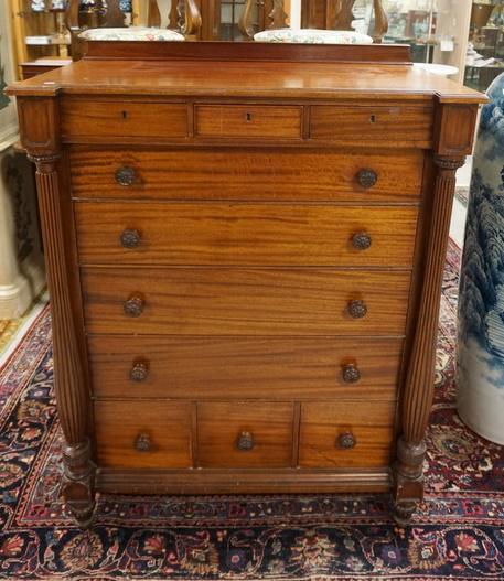 ANTIQUE MAHOGANY HIGH CHEST (1 of 4)