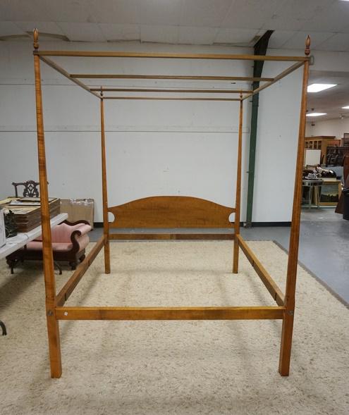 ELDRED WHEELER TIGER MAPLE CANOPY BED (1 of 4)