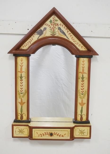 MIRROR IN PAINT DECORATED FRAME (1 of 2)