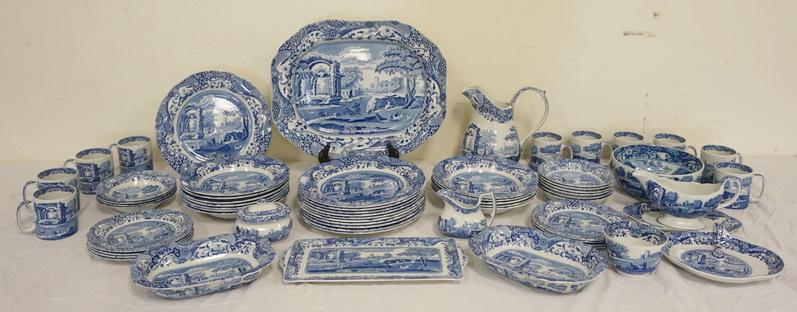 64 PIECE SPODE ITALIAN BLUE TRANSFER DINNERWARE (1 of 3)