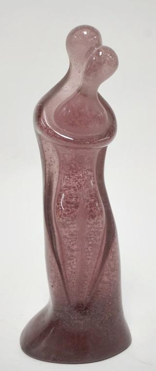 DAUM FRANCE AMETHYST GLASS KISSING COUPLE (1 of 4)